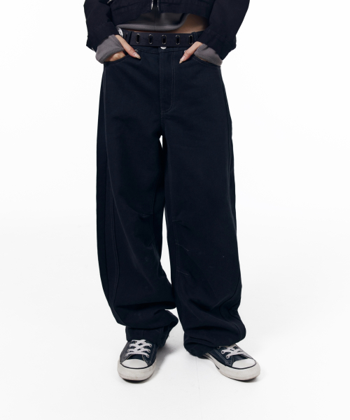 KPT Semi Wide Denim Pants (Black)