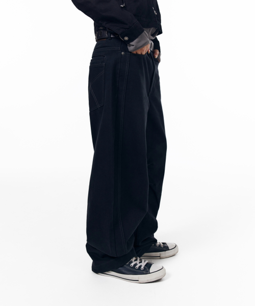 KPT Semi Wide Denim Pants (Black)