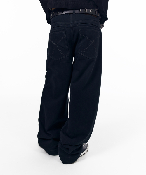 KPT Semi Wide Denim Pants (Black)