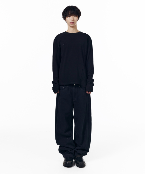 KPT Semi Wide Denim Pants (Black)