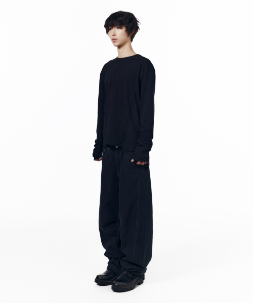 KPT Semi Wide Denim Pants (Black)