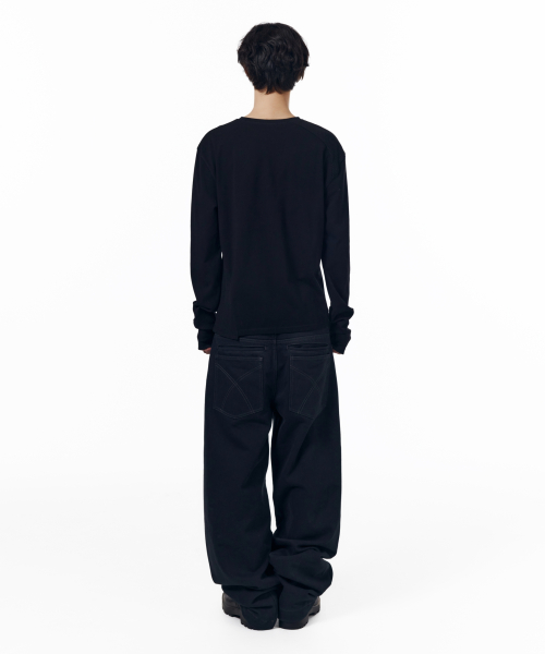 KPT Semi Wide Denim Pants (Black)