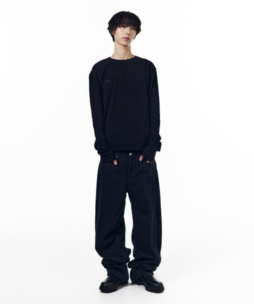 KPT Semi Wide Denim Pants (Black)