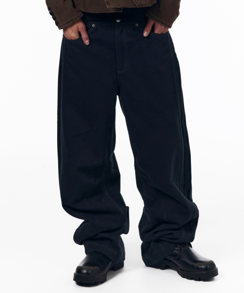 KPT Semi Wide Denim Pants (Black)