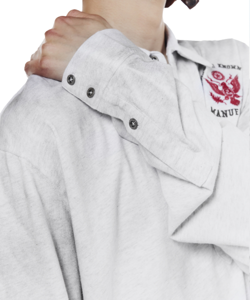 Vintaged Washed Pocket Long Shirts (Black)