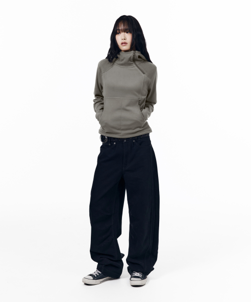 Fleece Utility Hooded Long Sleeve (Gray)