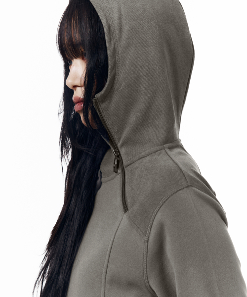 Fleece Utility Hooded Long Sleeve (Gray)