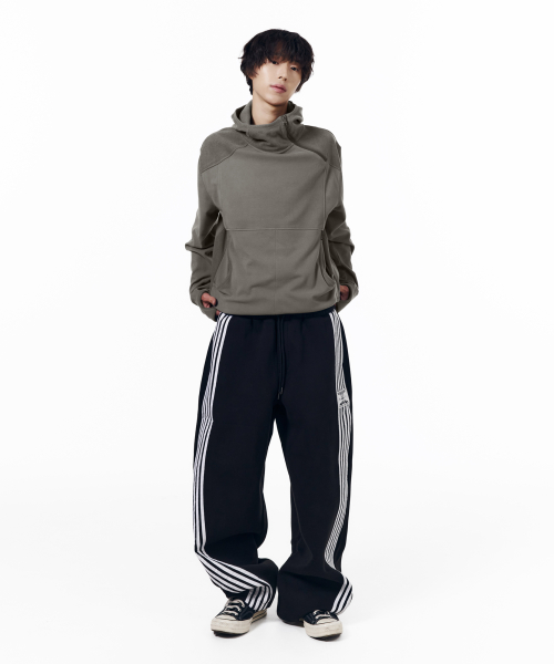 Fleece Utility Hooded Long Sleeve (Gray)