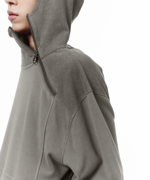 Fleece Utility Hooded Long Sleeve (Gray)