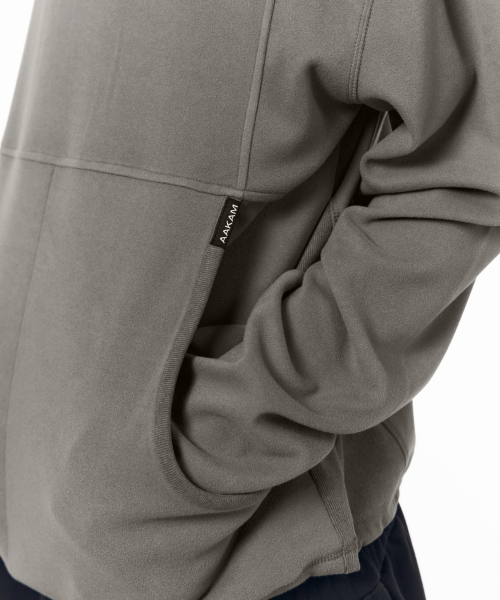 Fleece Utility Hooded Long Sleeve (Gray)