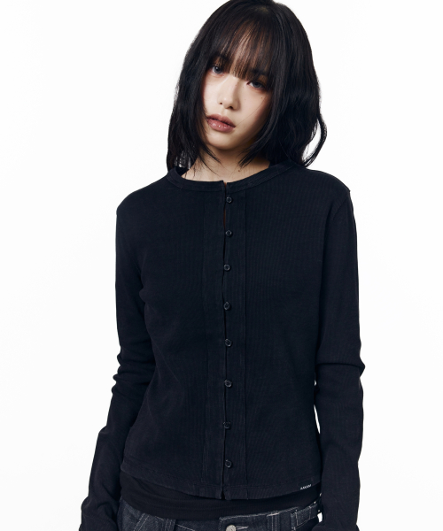 Jersey Skinny Cardigan (Black)