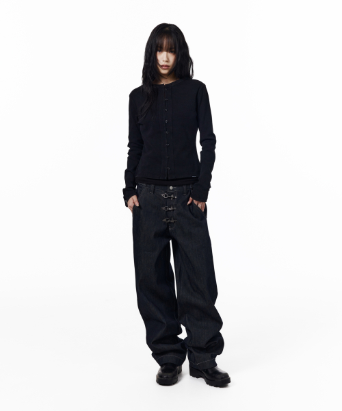 Jersey Skinny Cardigan (Black)