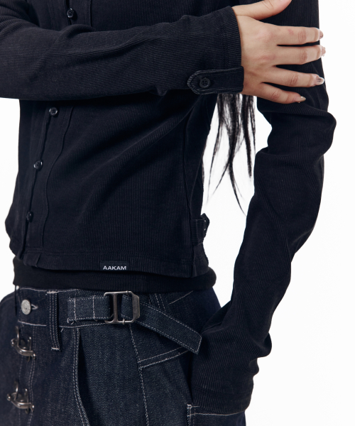Jersey Skinny Cardigan (Black)