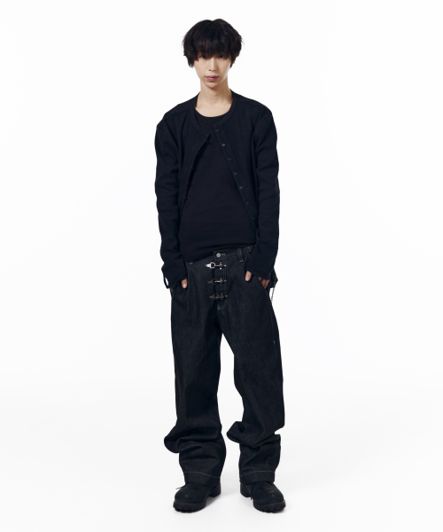 Jersey Skinny Cardigan (Black)