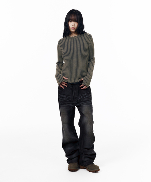 Fade Washed Knit (Navy)