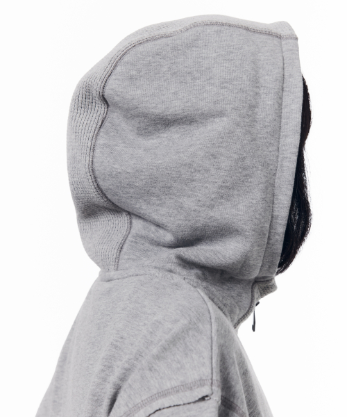 Waffle Sleeve Hoodie Zip-Up (Gray)