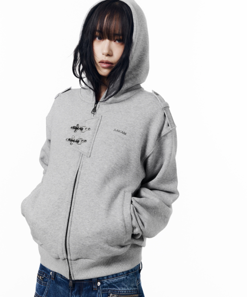 Fireman Hook Hoodie Zip-Up (Gray)