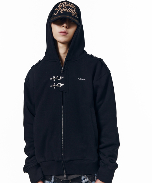 Fireman Hook Hoodie Zip-Up (Black)