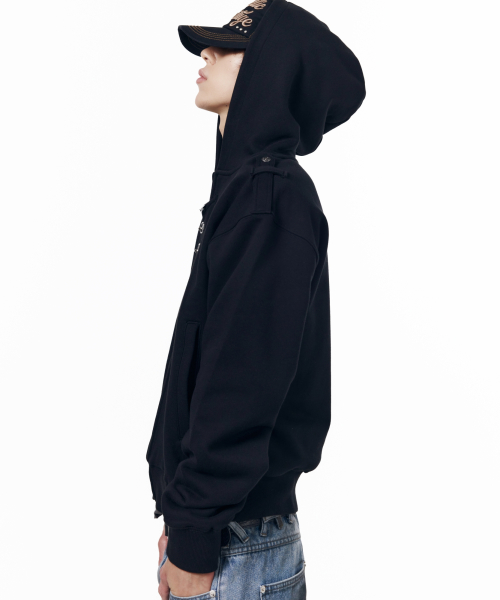 Fireman Hook Hoodie Zip-Up (Black)