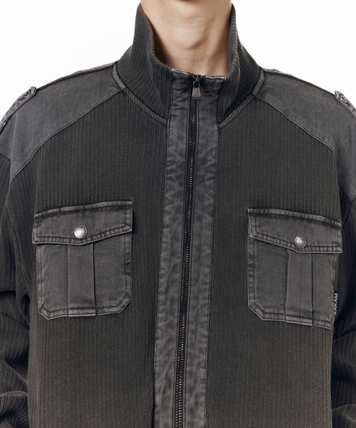 Zip-Up Dying Jacket (Brown)
