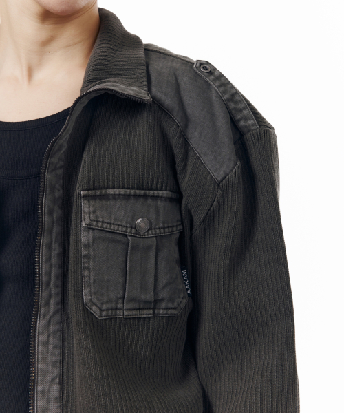 Zip-Up Dying Jacket (Brown)