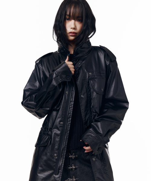 Coated Field Jacket (Black)