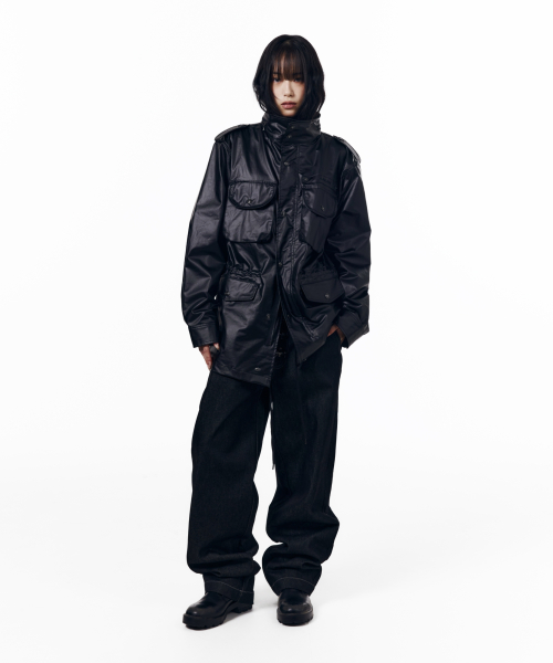 Coated Field Jacket (Black)