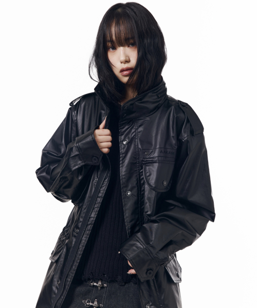 Coated Field Jacket (Black)