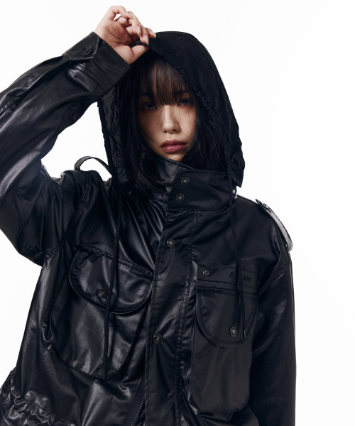 Coated Field Jacket (Black)