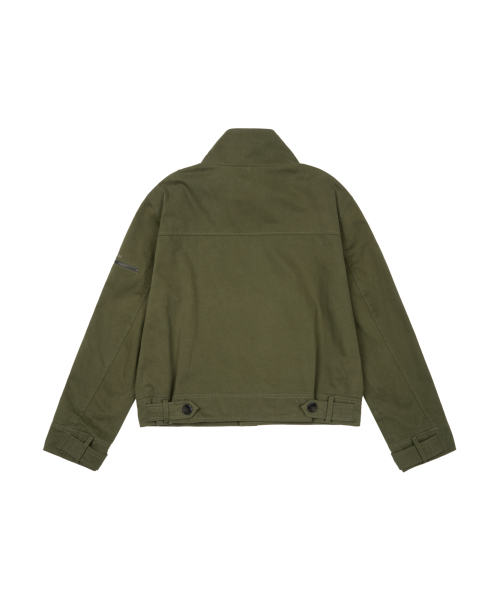 High Neck Trench Jacket (Khaki)
