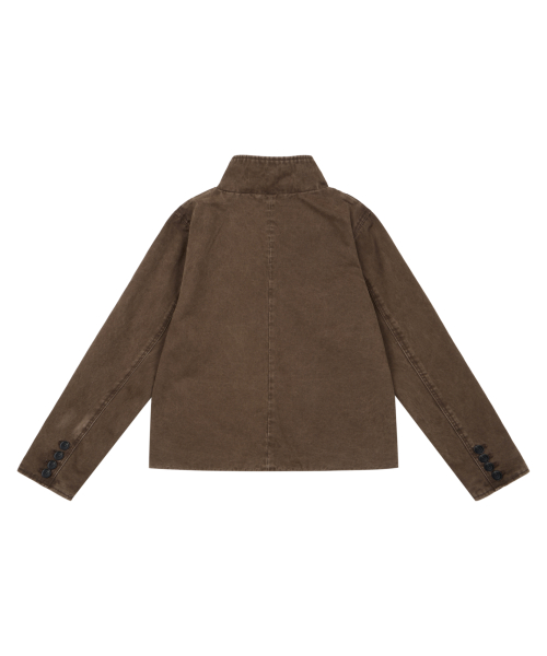 High Neck Wrap Jacket (Brown)