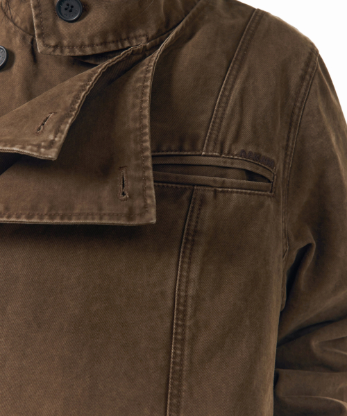 High Neck Wrap Jacket (Brown)