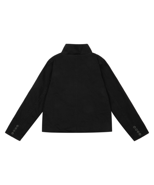High Neck Wrap Jacket (Black)
