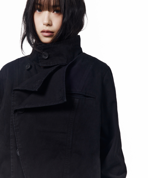 High Neck Wrap Jacket (Black)