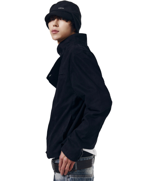 High Neck Wrap Jacket (Black)