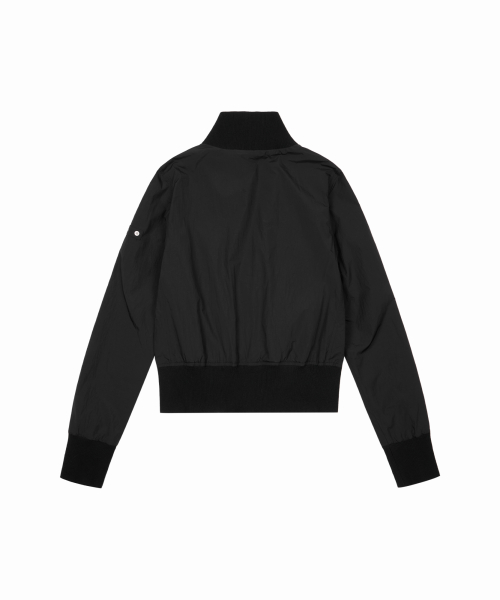 High Neck Nylon Blouson (Black)
