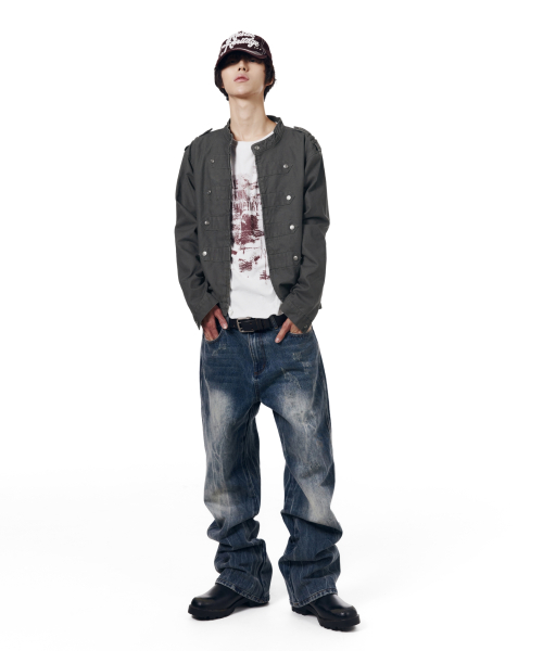 Napoleon Corded Washed Jacket (Charcoal)