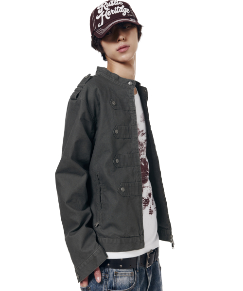 Napoleon Corded Washed Jacket (Charcoal)
