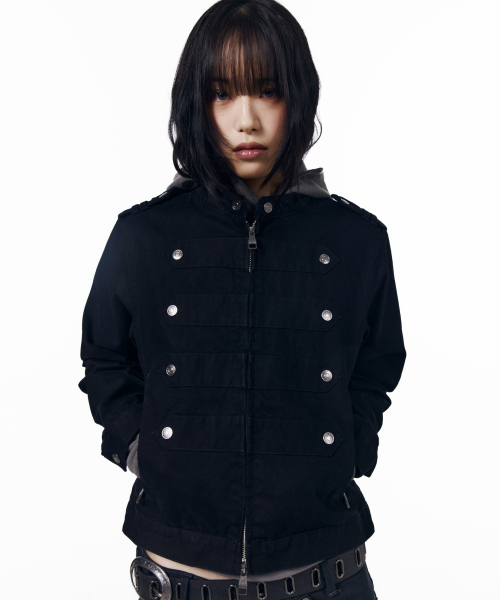 Napoleon Corded Washed Jacket (Black)