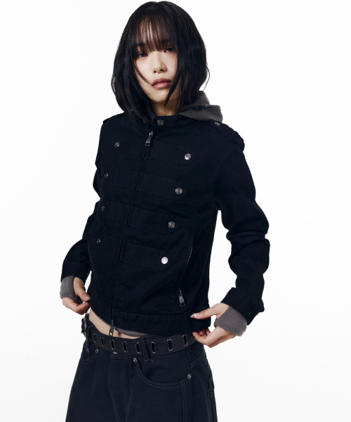 Napoleon Corded Washed Jacket (Black)
