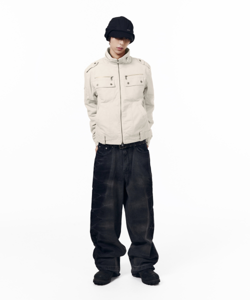 Napoleon Corded Washed Jacket (Black)