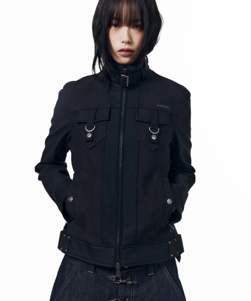 Mixed Leather Jacket (Black)