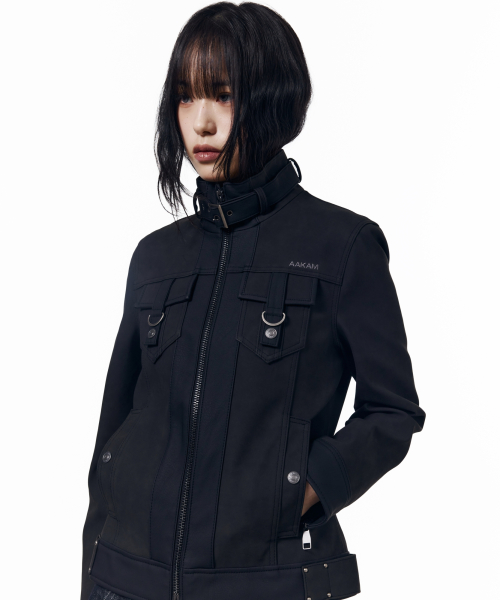 Mixed Leather Jacket (Black)