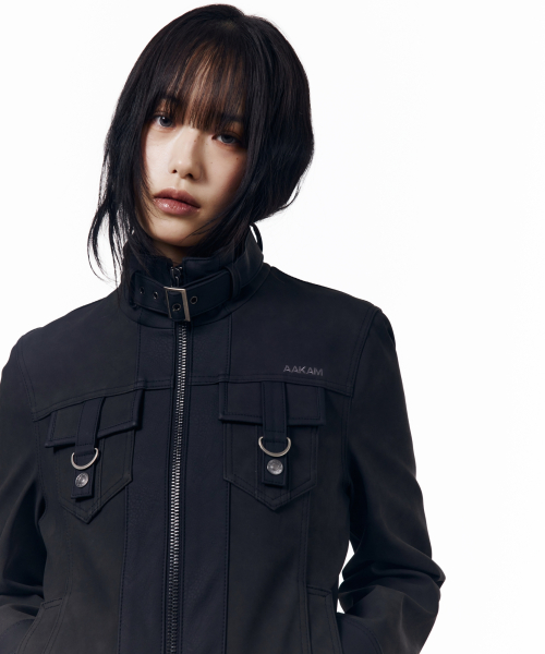 Mixed Leather Jacket (Black)