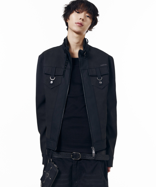 Mixed Leather Jacket (Black)