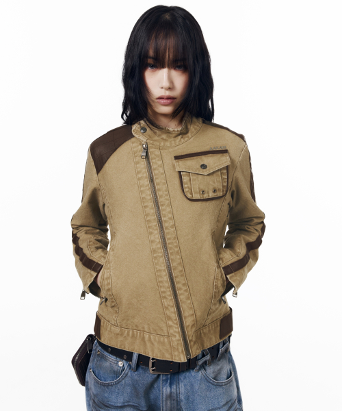 Mixed Leather Jacket (Black)