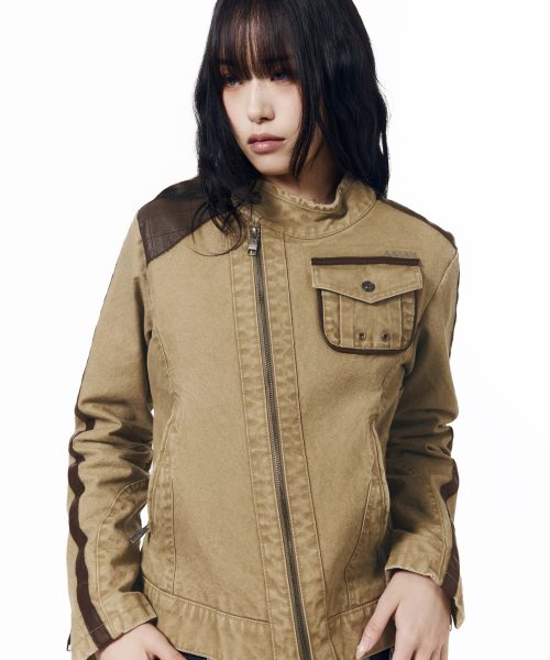 Mixed Leather Jacket (Black)