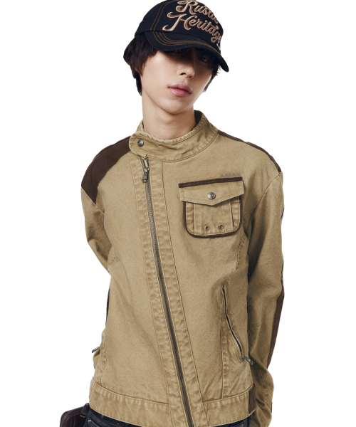 Mixed Leather Jacket (Black)