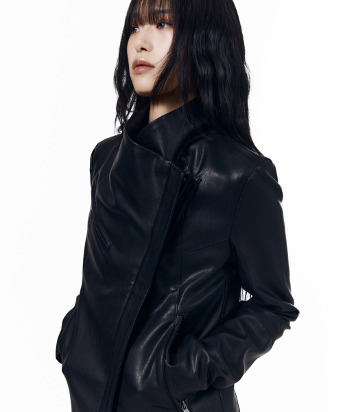 Biker Wrap Leather Jacket (Black)