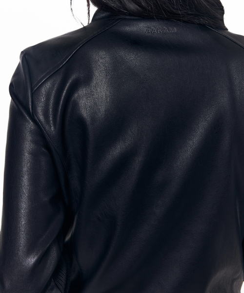 Biker Wrap Leather Jacket (Black)